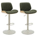 Brock - Adjustable Swivel Curved Back Wood Bar Stool With Faux Leather Seat