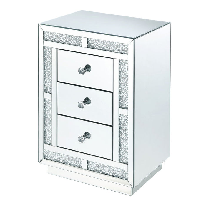 Mallika - Accent Table - Mirrored & Faux Crystals