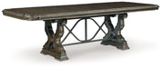 Maylee - 11 Pc. - Dining Extension Table, 4 Side Chairs, 2 Arm Chairs, Storage Bench, Buffet And Hutch - Dark Brown