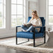 Classic Mid Century Modern Accent Chair With Durable Square Metal Frame, Armchair
