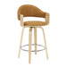 Daxton - Swivel Counter Height Round Back Wood Bar Stool With Faux Leather Seat