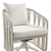 Breeze - Cream Metal Outdoor Swivel Dining Chair With Cushions - Pearl