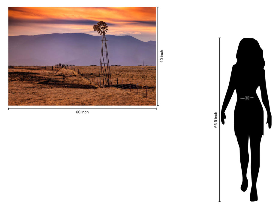 Tempered Glass - Windmill On The Prairie - Light Brown