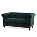 Chesterfield Loveseat Sofa, 2 Person Rolled Arm Upholstered Couch