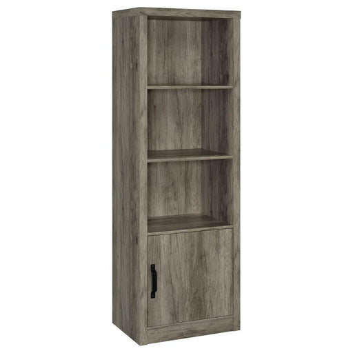 Burke - 3-Shelf Media Tower With Storage Cabinet - Gray Driftwood Sacramento Furniture Store Furniture store in Sacramento