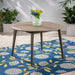 Round Outdoor Patio Table With Slatted Top - Gray