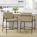 Counter Stool Set With Espresso Metal Frame - Khaki