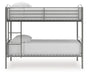 Lanceburg - 3 Pc. - Twin Over Twin Bunk Bed And 2 Mattresses - Gray