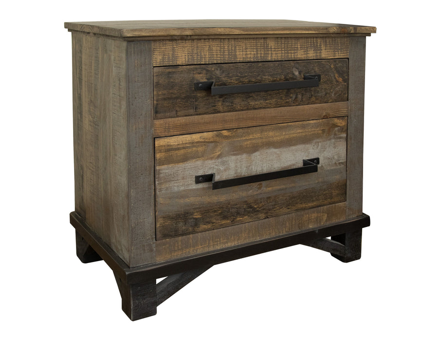Loft - 2 Drawer Nightstand - Two Tone Gray / Brown