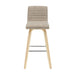 Vienna - 39.5" Swivel Bar Height Square Back Wood Bar Stool With Faux Leather Seat