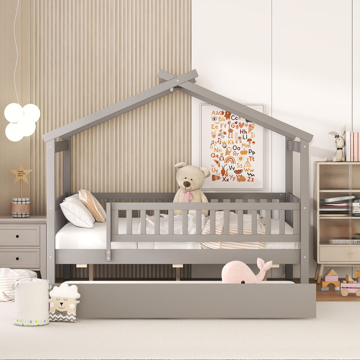 Creativity House Bed With Twin Size Trundle