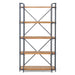 Yorktown - Industrial 5 Shelf Bookcase With Metal Pipework And Solid Fir - Natural