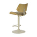 Leland - Adjustable Swivel Curved Back Wood Bar Stool With Faux Leather Seat
