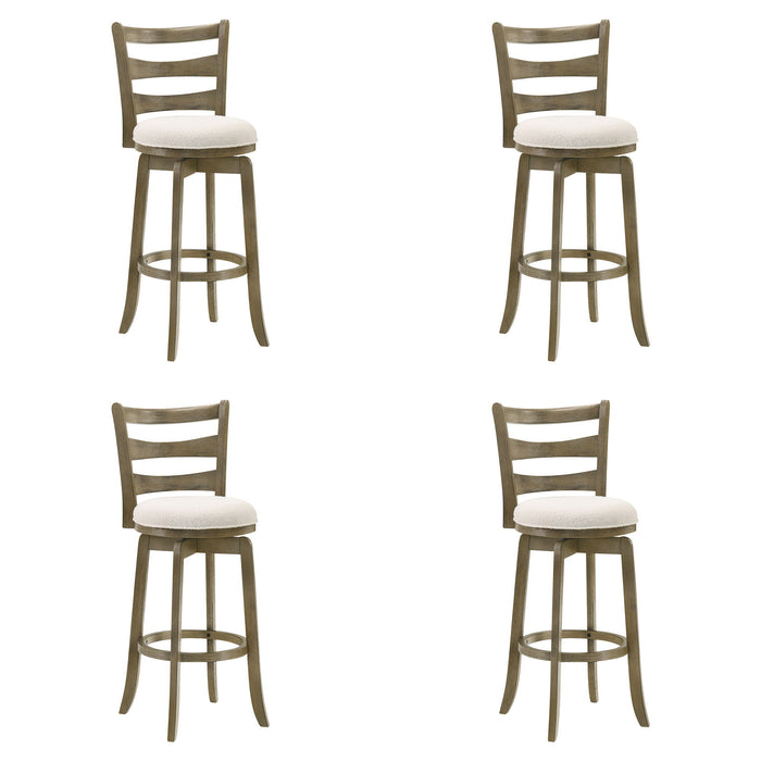 Melindra - Modern Farmhouse Swivel Wood Bar Height Kitchen Bar Stool