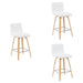 Vienna - Modern Counter Height Swivel Bar Stool - Patterned Oak Wood Frame