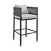 Alegria - Outdoor Patio 5-Piece Bar Table Set In Aluminum With Gray Rope And Cushions
