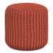 Wynne - Round Knitted Outdoor / Indoor Pouf - Orange