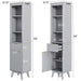 Tall Bathroom Storage Cabinet With Adjustable Shelves And 1 Drawer & Door