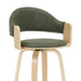 Daxton - Swivel Counter Height Round Back Wood Bar Stool With Faux Leather Seat