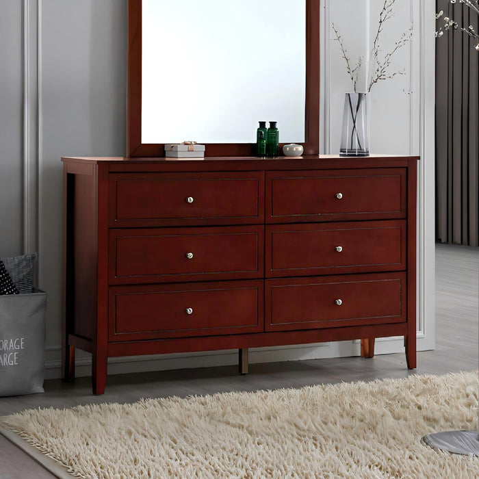 Daniel - Dresser, 6 Drawer Storage - Cherry