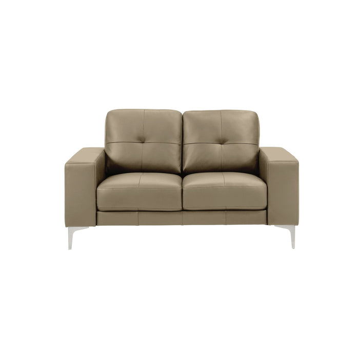 Faelin - Leather Loveseat With Tufted Back