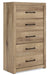 Brozmont - Five Drawer Chest - Tan