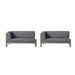 Aura - 2 Piece Outdoor Set With X Back Left Bench And Corner - Dark Gray