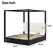 Canopy Platform Bed With Upholstered Headboard