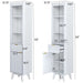Tall Bathroom Storage Cabinet With Adjustable Shelves And 1 Drawer & Door