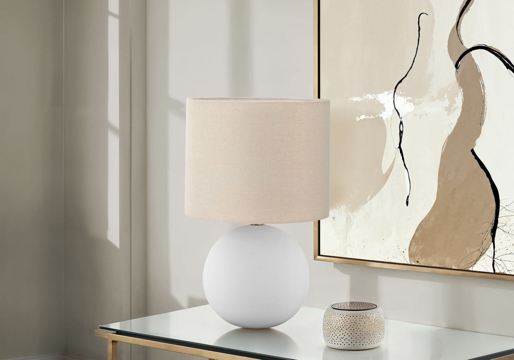 Contemporary Lighting, Table Lamp, Resin, Ceramic - Cream
