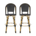 Outdoor Rattan And Aluminum French Barstools (Set of 2)