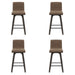 Vienna - 35.5" Swivel Counter Height Square Back Wood Bar Stool With Faux Leather Seat
