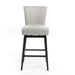 Quicksilvered - Upholstered Swivel Counter Stool With Wood Legs - Beige