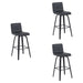 Vienna - Modern Swivel Bar Height Stool - Black Brushed Wood Frame