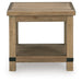 Ridgester - Rectangular End Table - Light Brown