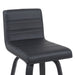 Vienna - Modern Counter Height Swivel Bar Stool - Black Brushed Wood Frame