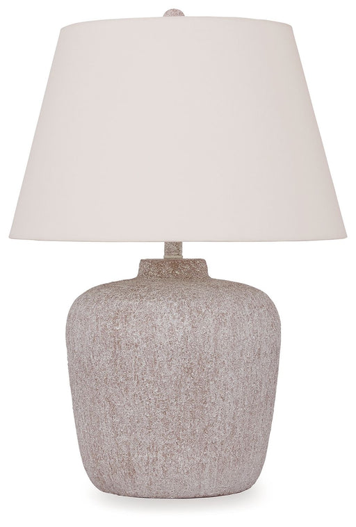 Danry - Distressed Cream - Metal Table Lamp Sacramento Furniture Store Furniture store in Sacramento