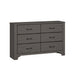 Stylish 6 Drawer Dresser - Brown - Wood