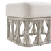 Breeze - Cream Metal Outdoor Ottoman With Cushions - Pearl