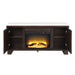 Edwyn - Server With Fireplace - Natural Marble Top & Espresso