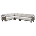 Brampton - Metal Outdoor Sectional With Cushions - Gray / Off White