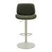 Brock - Adjustable Swivel Curved Back Wood Bar Stool With Faux Leather Seat