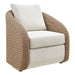 Pavilion - Rattan And Metal Outdoor Lounge Chair With Cushions - Boucle White / Natural