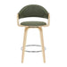 Daxton - Swivel Counter Height Round Back Wood Bar Stool With Faux Leather Seat
