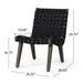 Lounge Chair With Stunning Rope Weave Design, (Set of 2) - Black