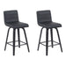 Vienna - Modern Counter Height Swivel Bar Stool - Black Brushed Wood Frame