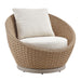 Kobalt - Metal Outdoor Swivel Lounge Chair With Cushions - Boucle White / Natural