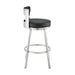Lynof - Swivel Bar Stool - Brushed Stainless Steel Finish
