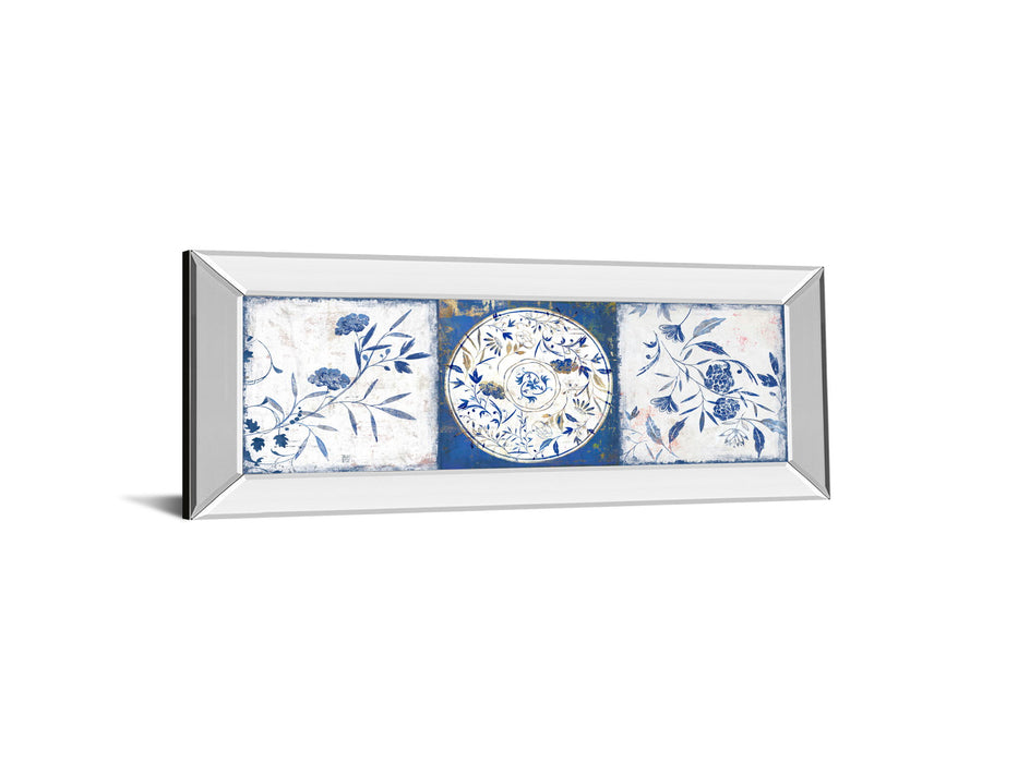 Indgio Ceramics I By Isabelle Z - Mirrored Frame Wall Art - Blue