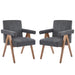 Contemporary Poppy Fabric Dining Armchair With Rubberwood Legs